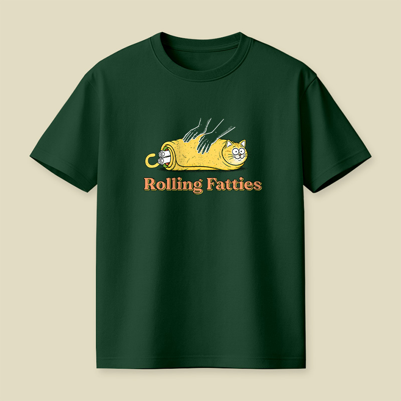 Rolling Fatties Burrito Cat Playful T-Shirt