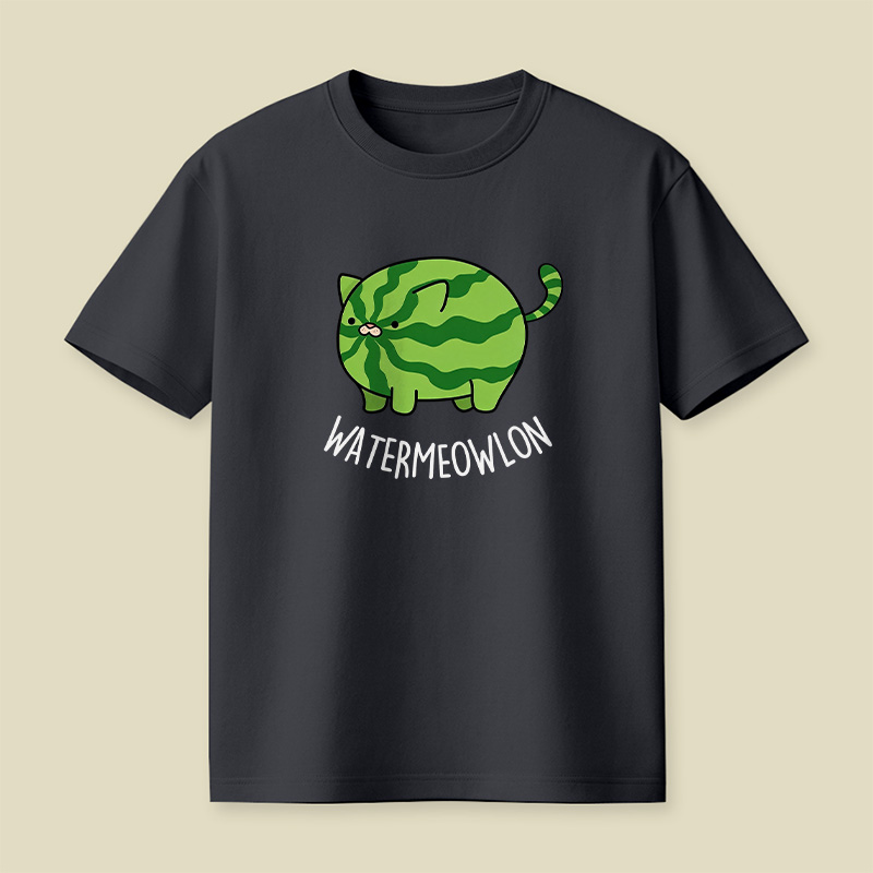 Watermelon Cat Cute Pun Playful T-Shirt
