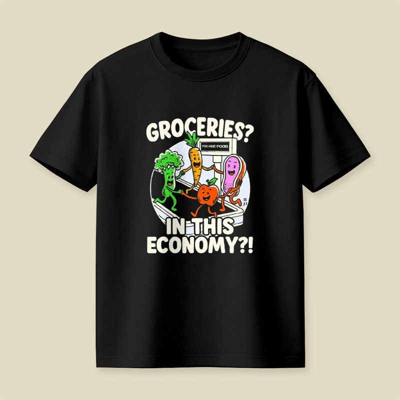 Groceries Black Playful T-Shirt