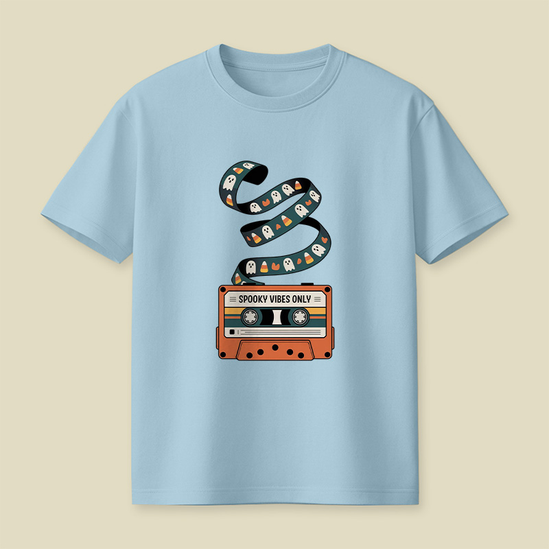 Retro Cassette Spooky Vibes Halloween Playful T-Shirt