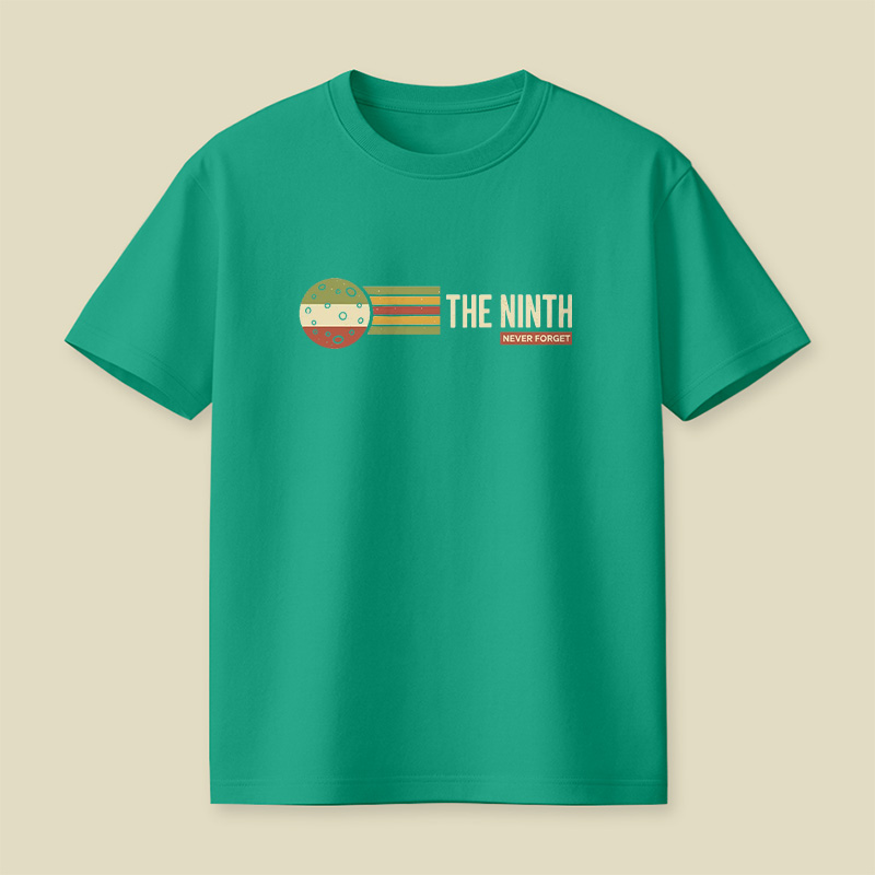 Retro Space Planet The Ninth Never Forget Playful T-Shirt