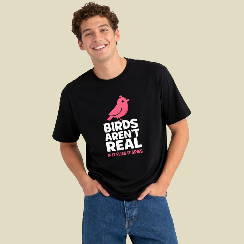 Vintage Birds Arent Real Playful T-Shirt