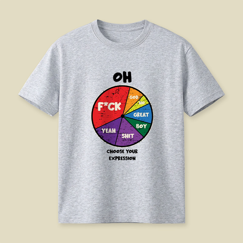 Oh God No Choose Your Expression Wheel Playful T-Shirt