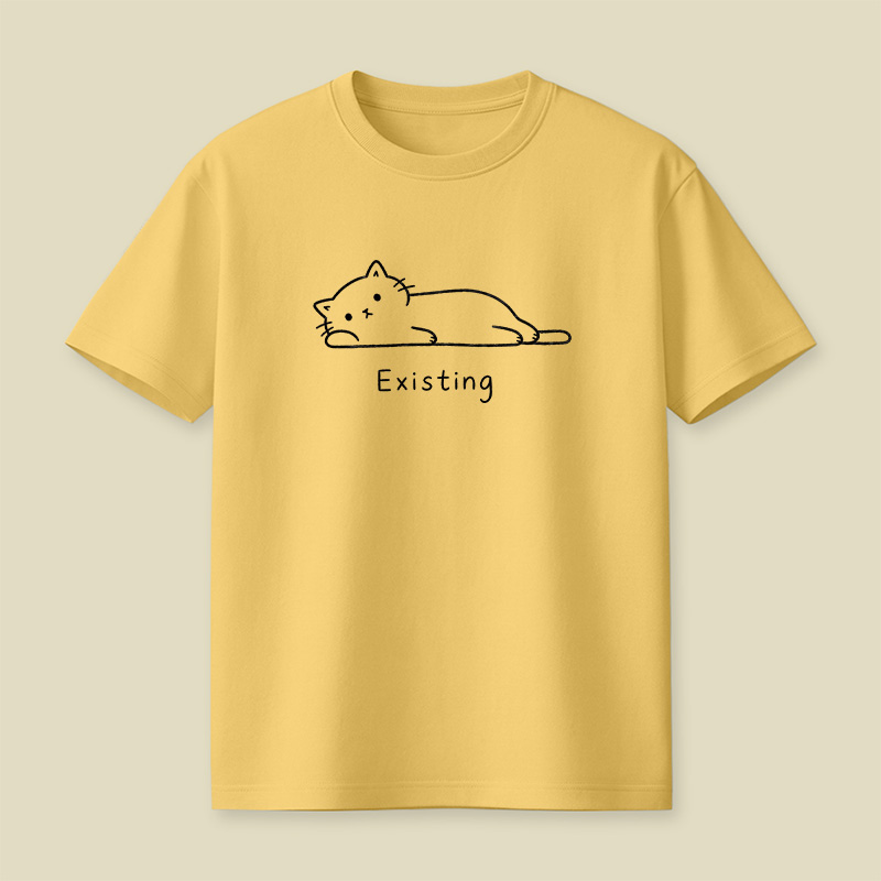 Just Existing Lazy Cat Playful T-Shirt