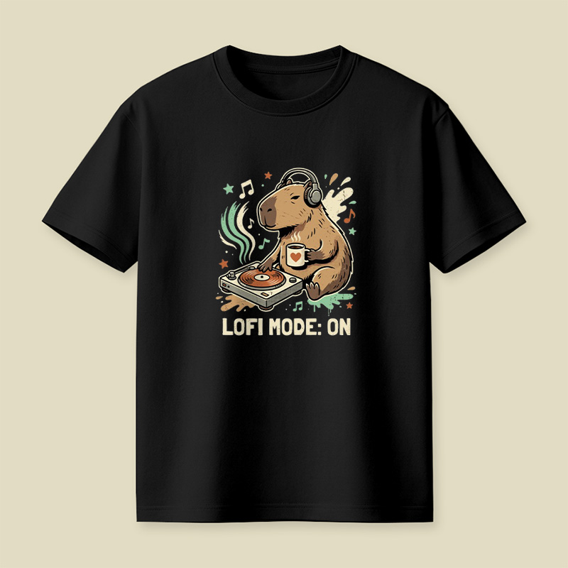 Lofi Mode On Capybara Playful T-Shirt