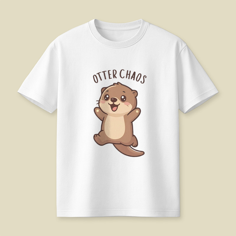 Otter Chaos Happy Otter Cartoon Playful T-Shirt