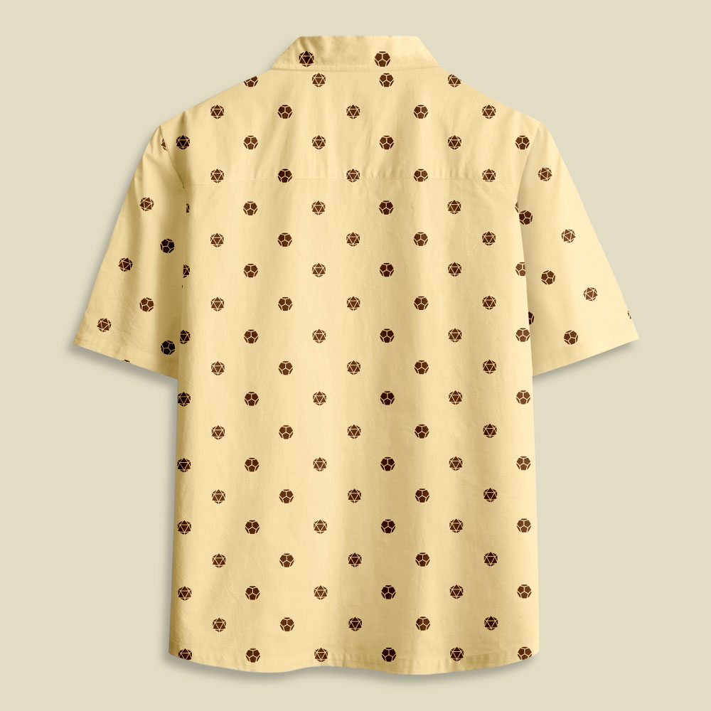 Cream Soccer Dot Minimal Button Up Pocket Shirt