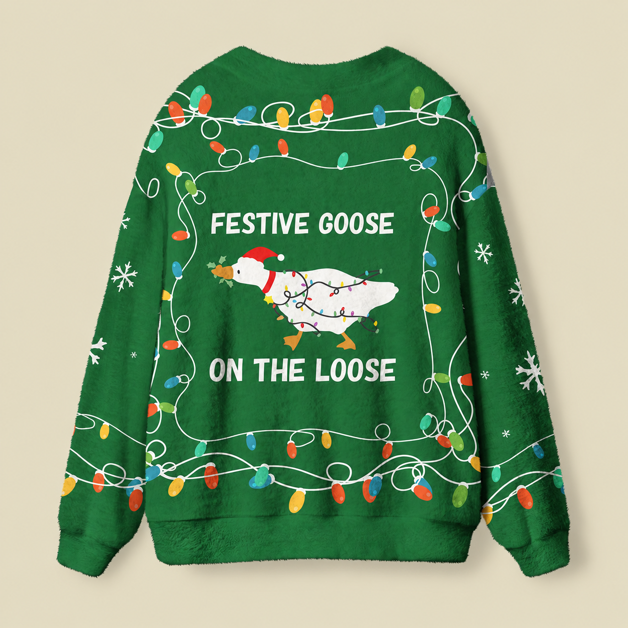 Festive Goose Escape Ugly Cardigan Sweater