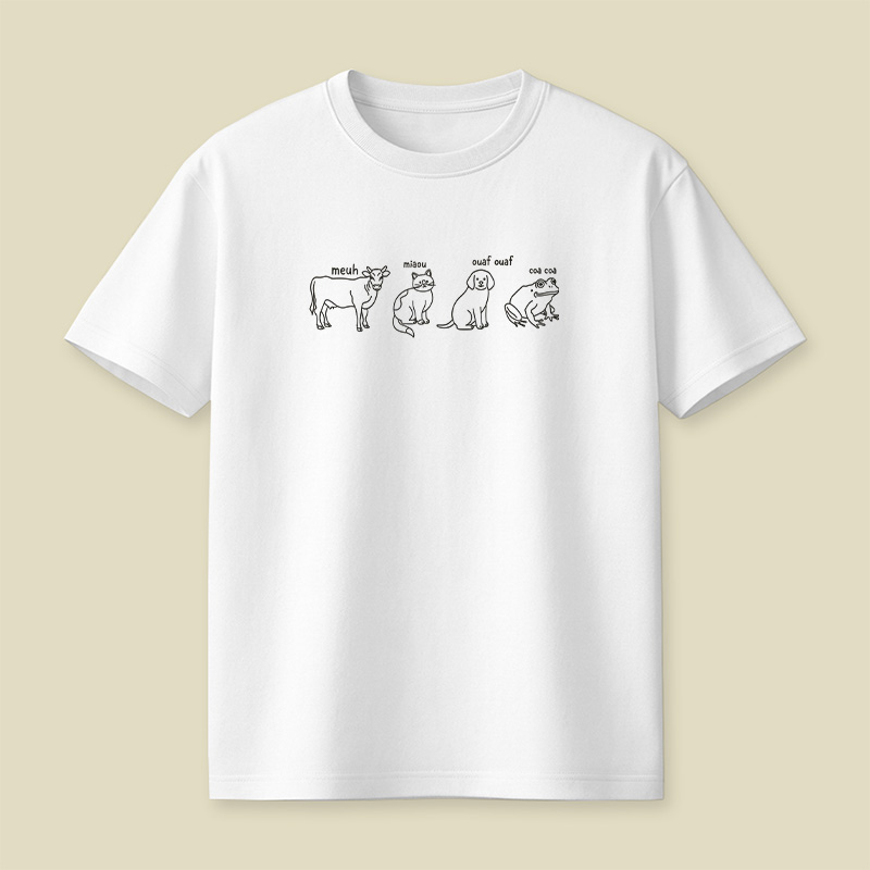 French Animal Sound Pun Playful T-Shirt