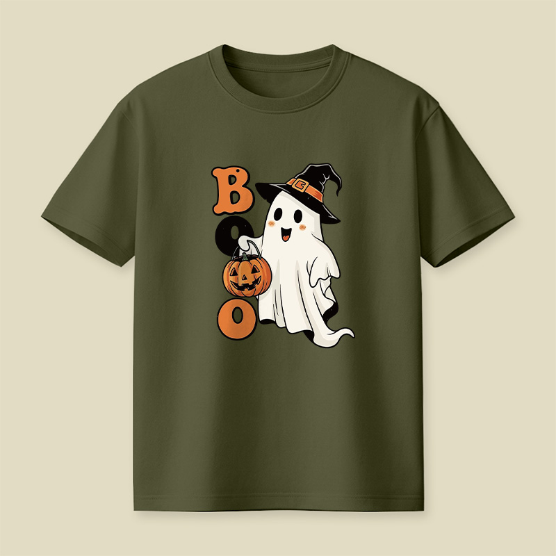 Cute Ghost Boo Halloween Pumpkin Playful T-Shirt