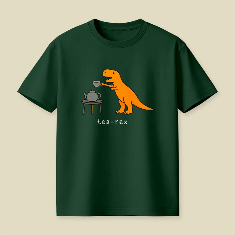 Tea-Rex Funny Cartoon Playful T-Shirt