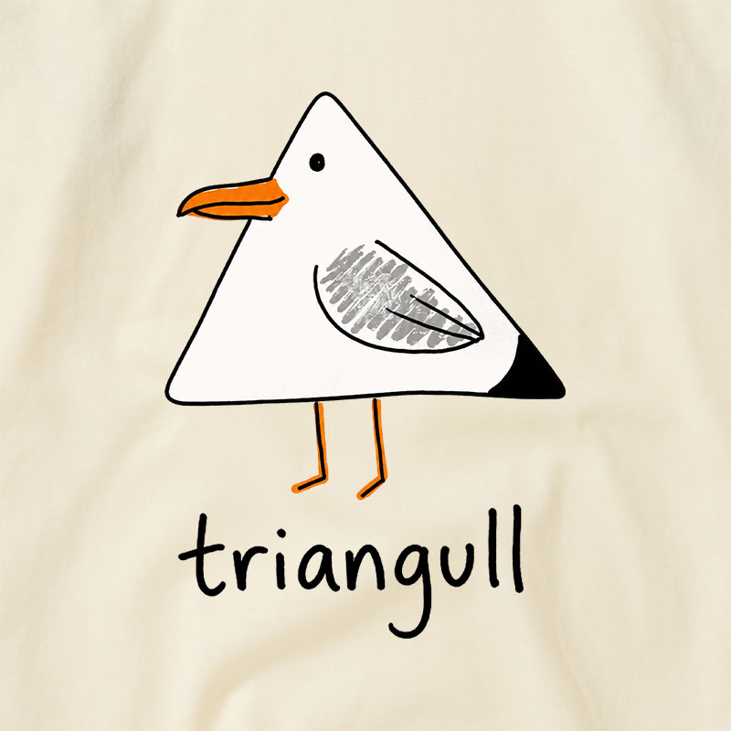 Triangull Funny Geometry Cute Triangle Seagull Bird Raglan T-shirt
