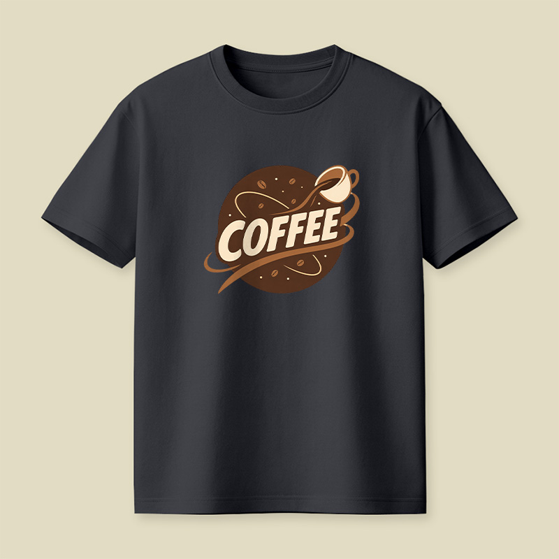 Retro Coffee Logo Playful T-Shirt