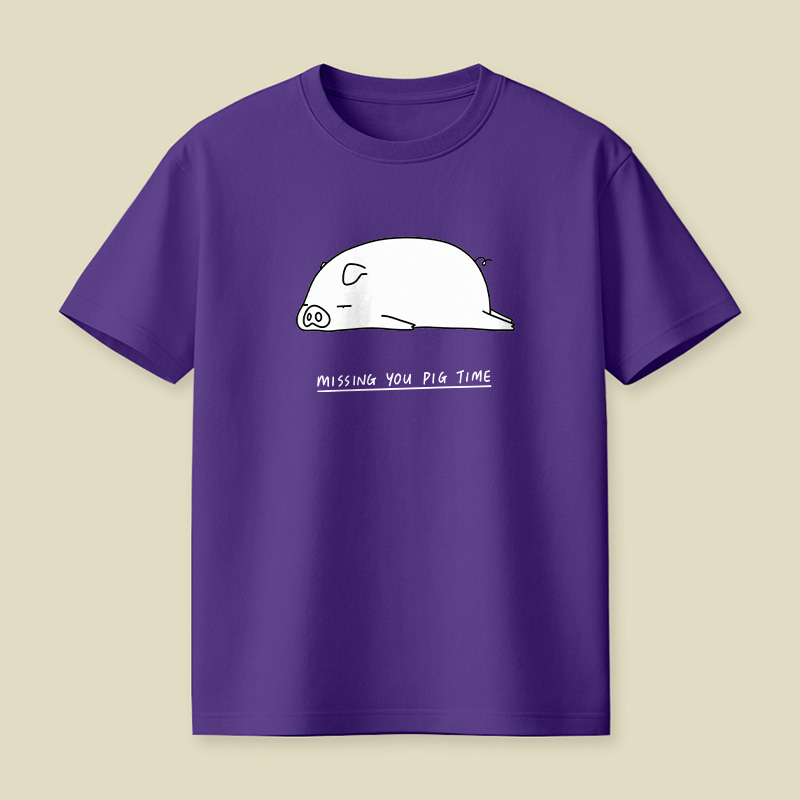 Sleepy Pig Missing You Pun Playful T-Shirt
