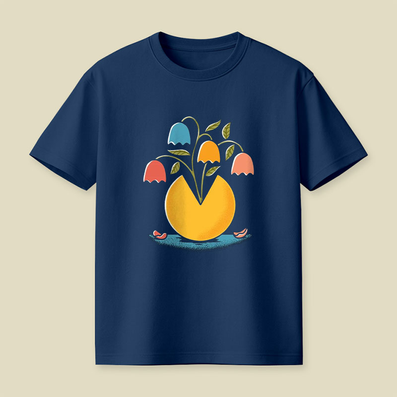 Retro Arcade Flowers Playful T-Shirt