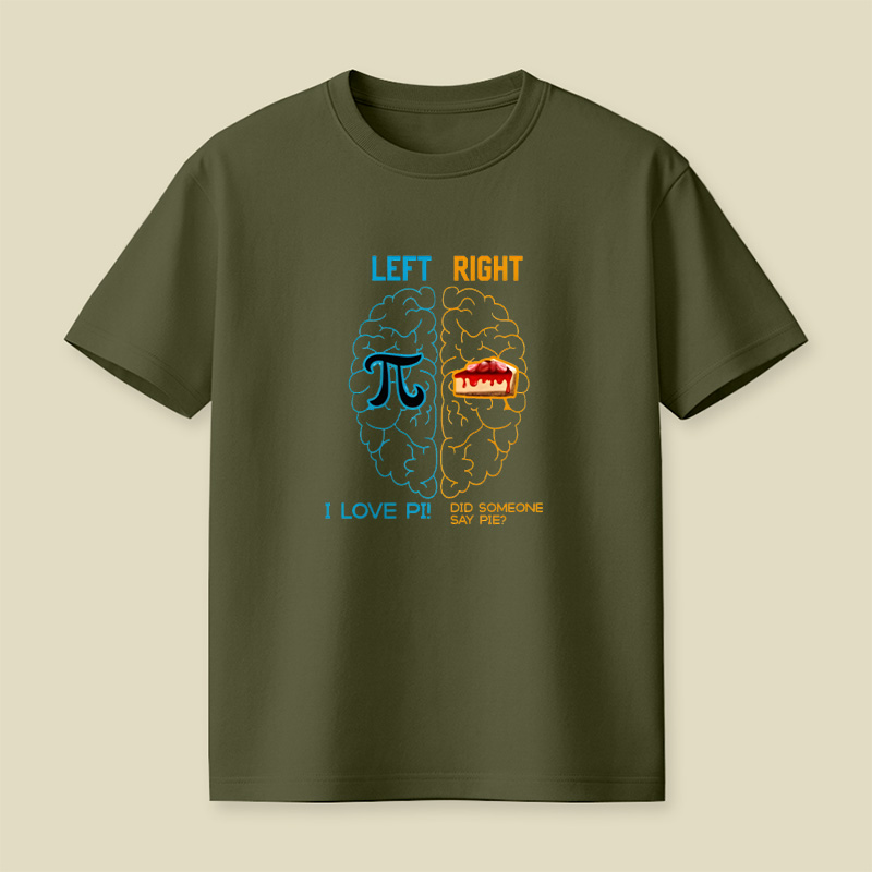 Funny Pi And Pie Brain Humor Playful T-Shirt