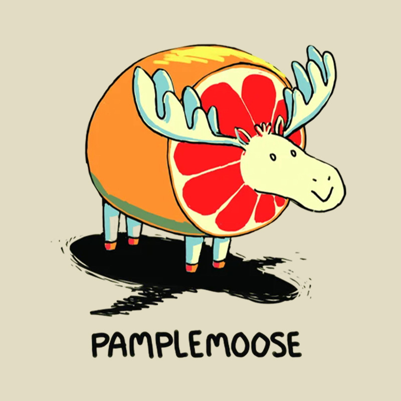 Pamplemoose Grapefruit Moose Pun Playful T-Shirt