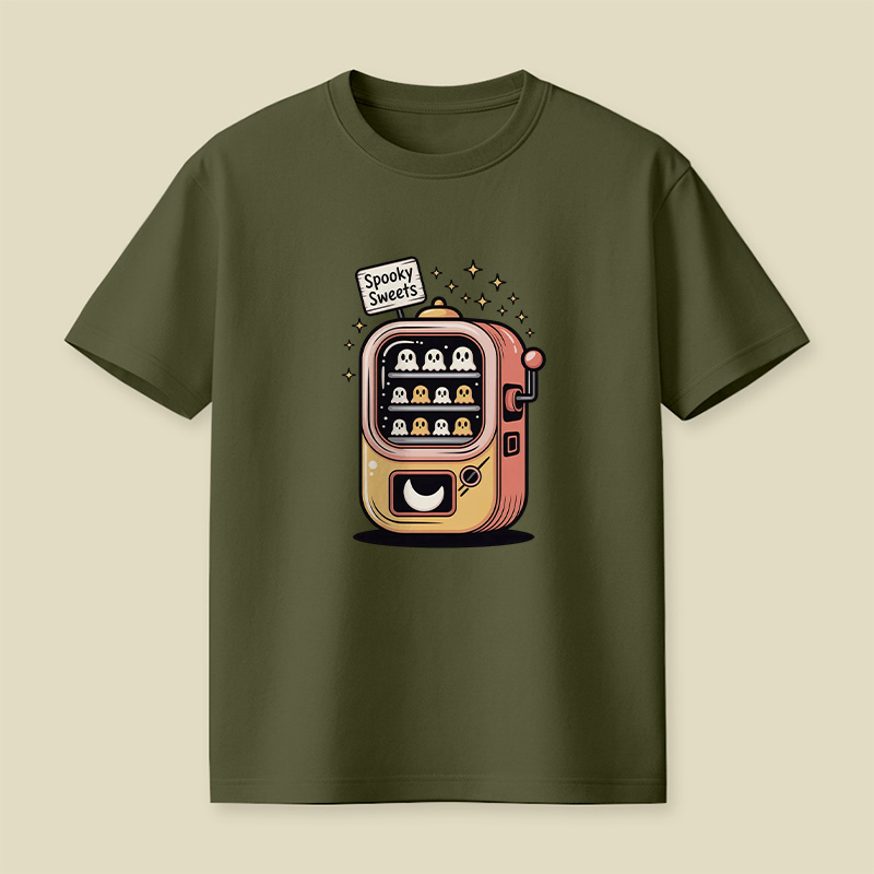 Vending Machine Spooky Sweets Ghost Playful T-Shirt