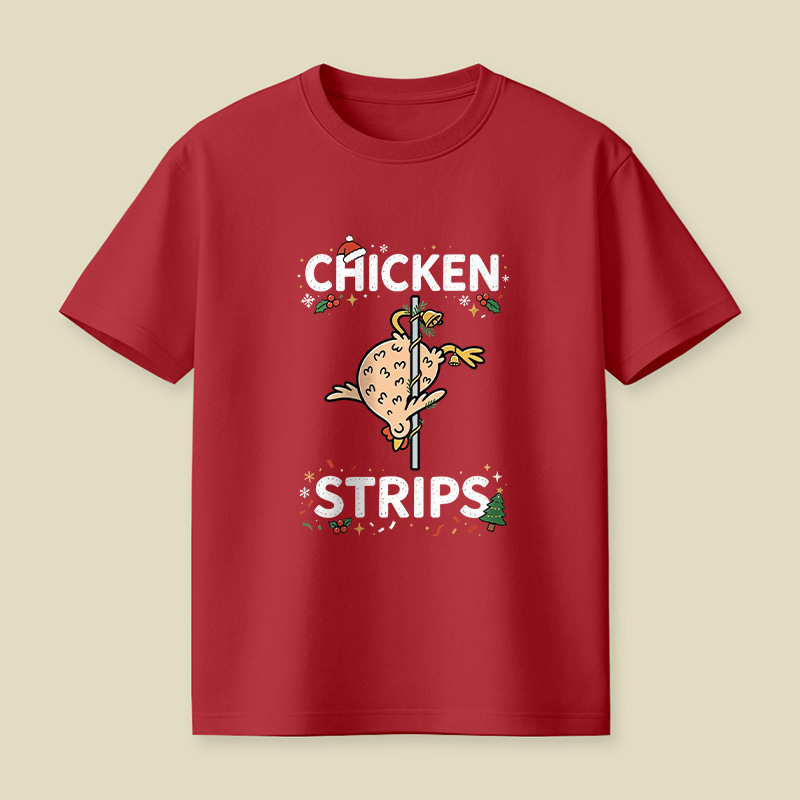 Chicken Strips Meme Christmas Playful T-Shirt
