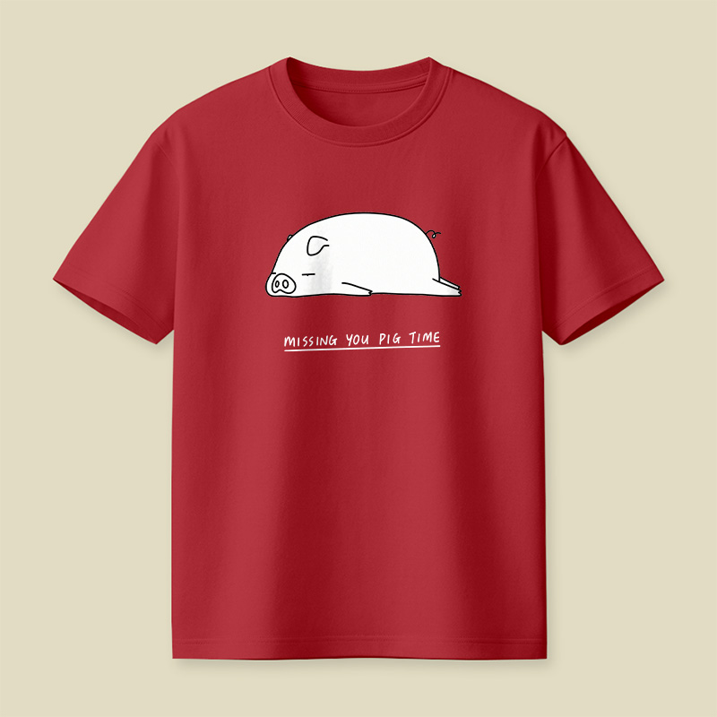 Sleepy Pig Missing You Pun Playful T-Shirt