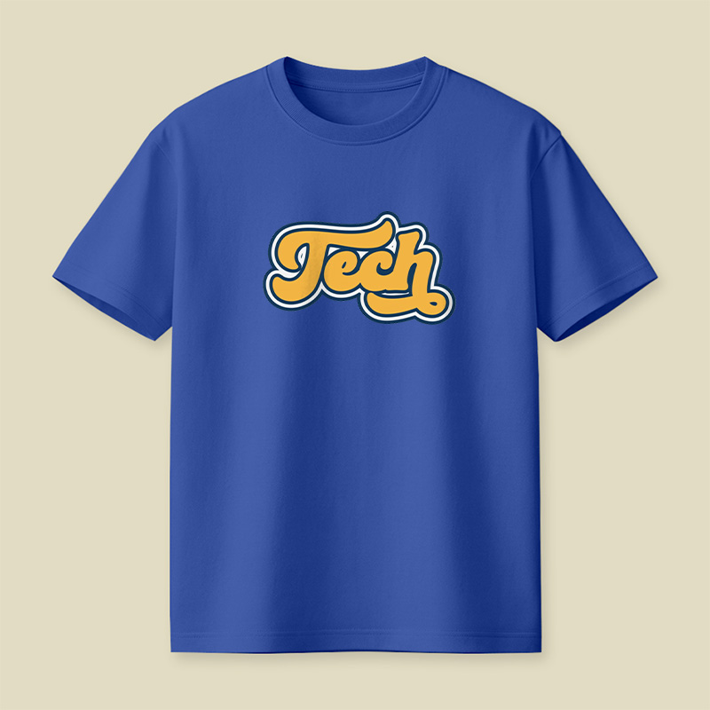 Retro Tech Lettering Playful T-Shirt