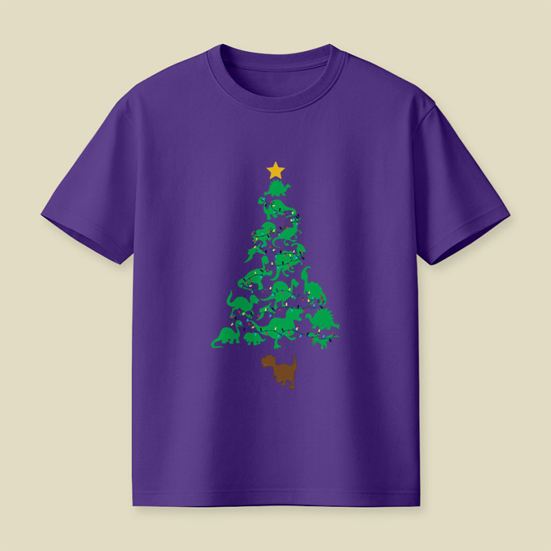 Dino Christmas Tree Playful T-Shirt