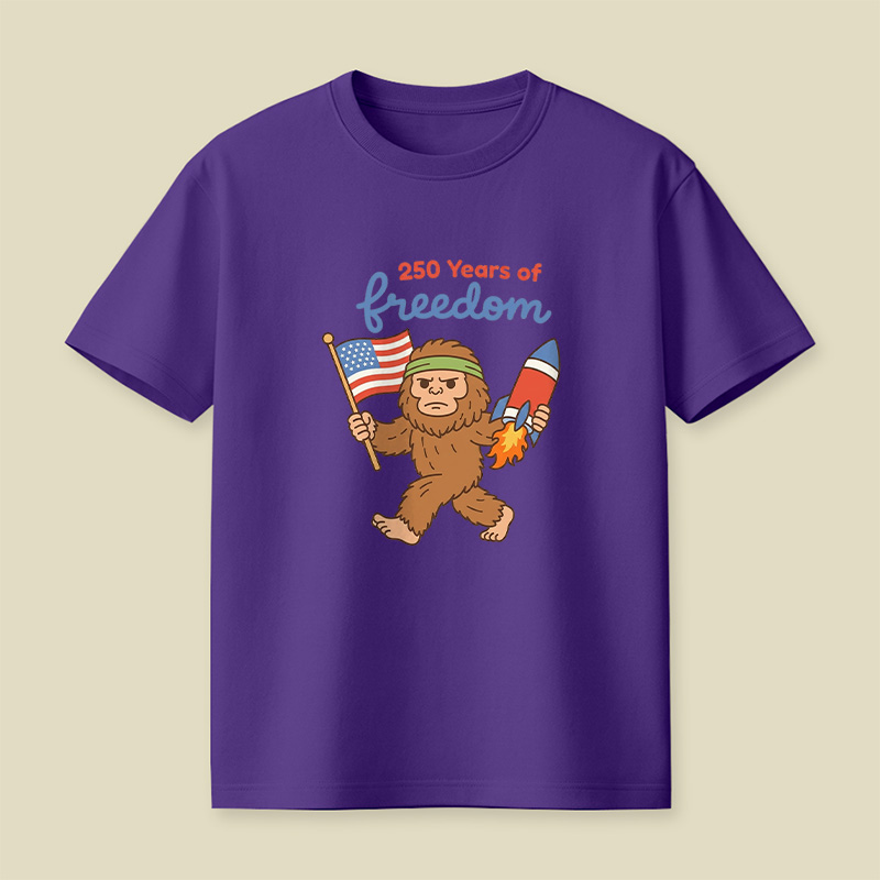 250 Years Of Freedom Bigfoot Playful T-Shirt