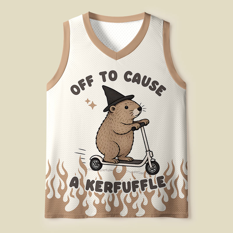 Off To Cause A Kerfuffle Mesh Tank Top