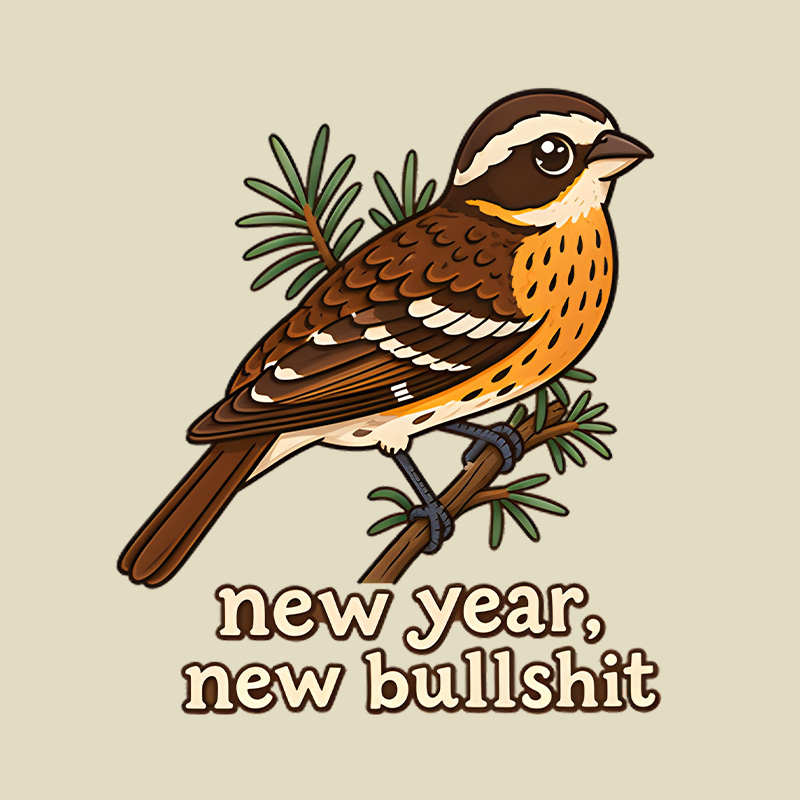 New Year New Bullshit Bird Playful T-Shirt