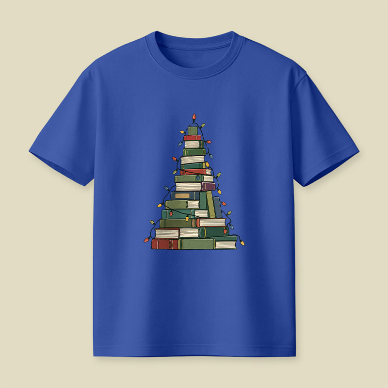 Christmas Book Tree Playful T-Shirt