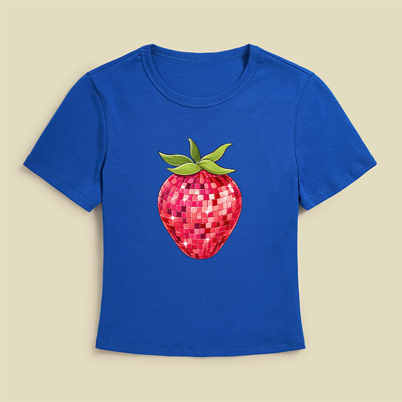 Disco Ball Strawberry Geek Baby Tee