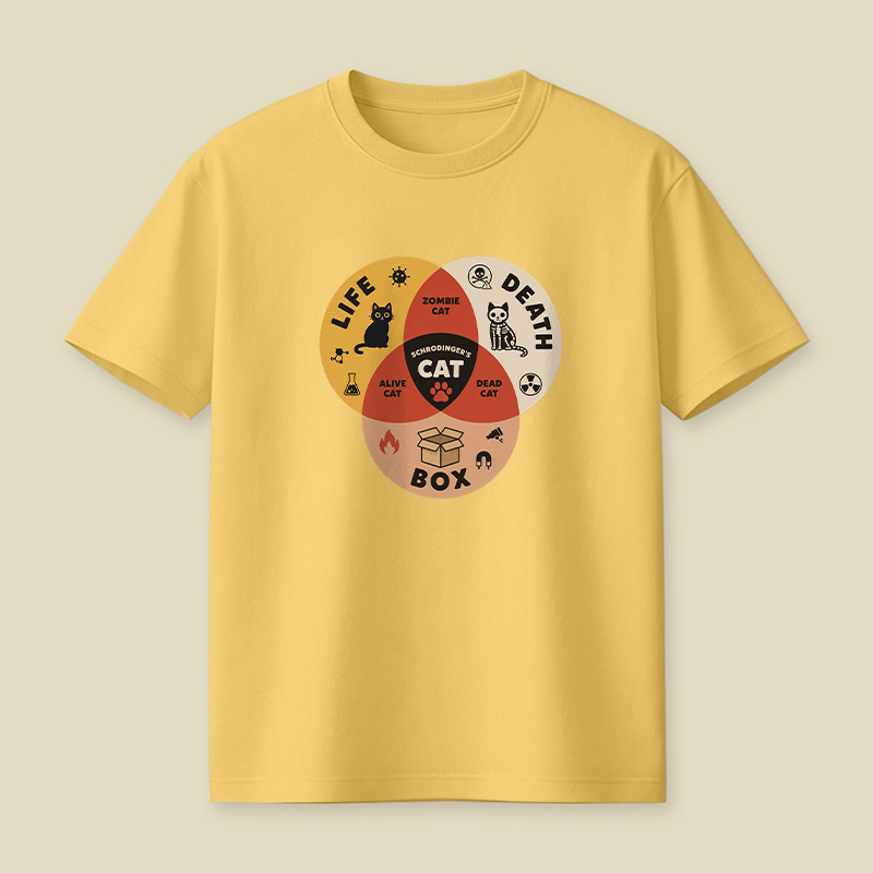 Schrodinger Cat Venn Diagram Playful T-Shirt