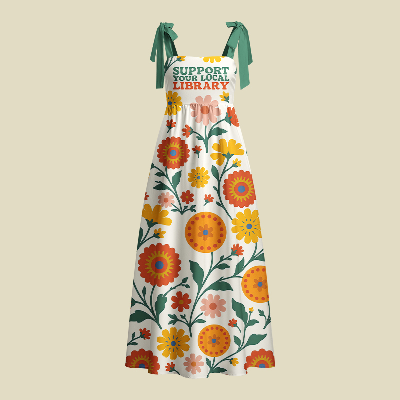 Support Your Local Library Playful Maxi Dress
