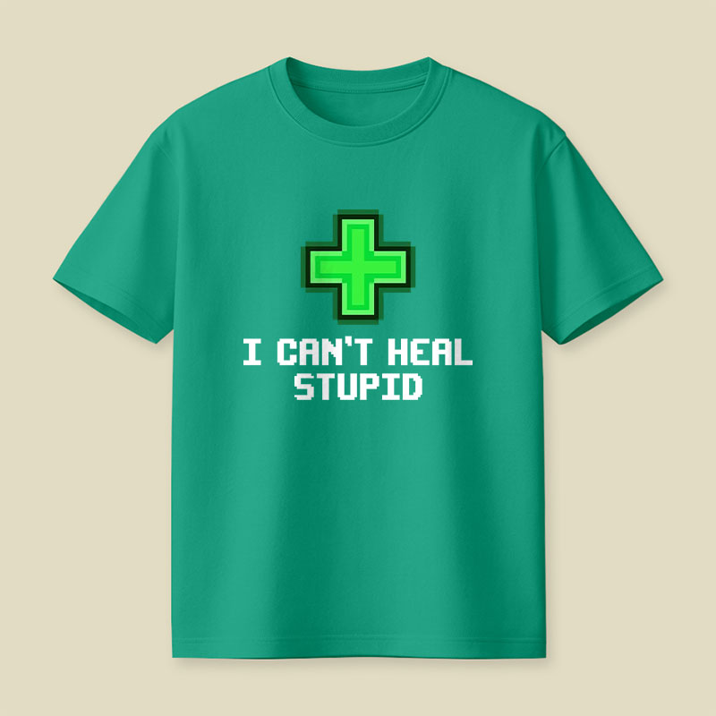 Green Pixel Health Cross Playful T-Shirt
