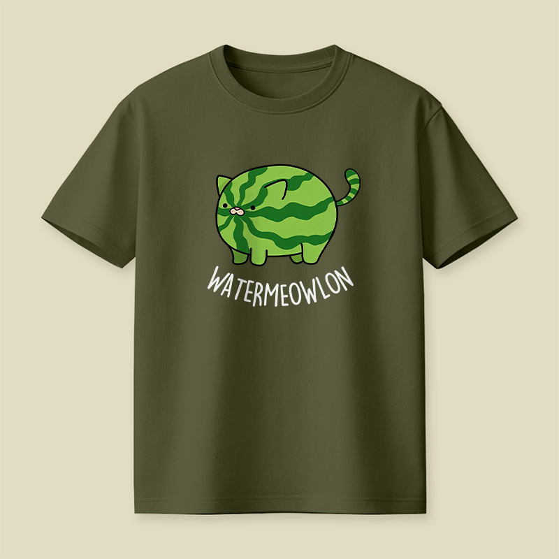Watermelon Cat Cute Pun Playful T-Shirt
