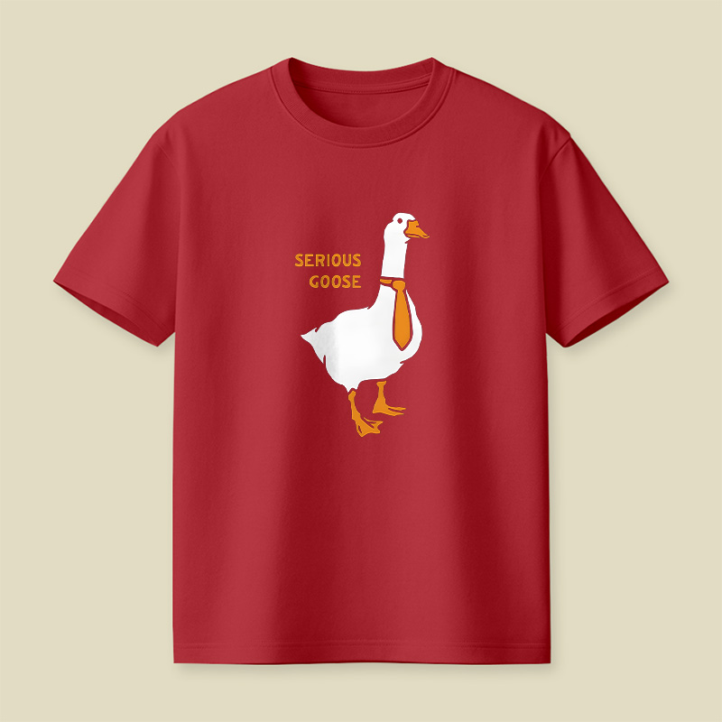 Serious Goose With A Tie Playful T-Shirt