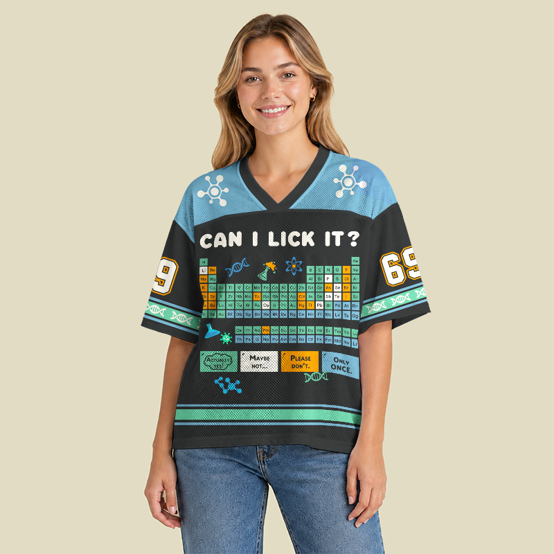 Can I Lick It Periodic Table Blue Playful Mesh Jersey