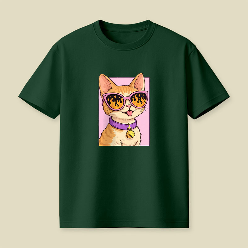Cat Watching The World Burn Playful T-Shirt