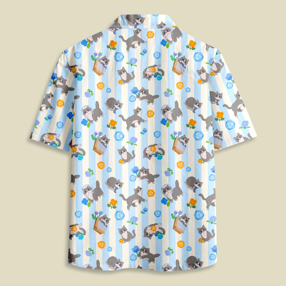 DND Cat Button Up Pocket Shirt