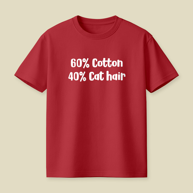 60 Cotton 40 Cat Hair Playful T-Shirt