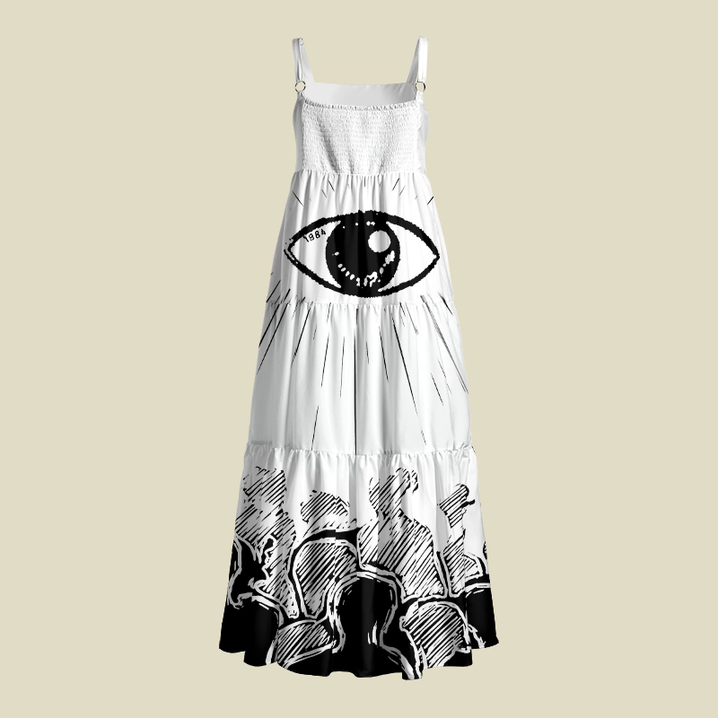 1984 Wathching You Playful Maxi Dress