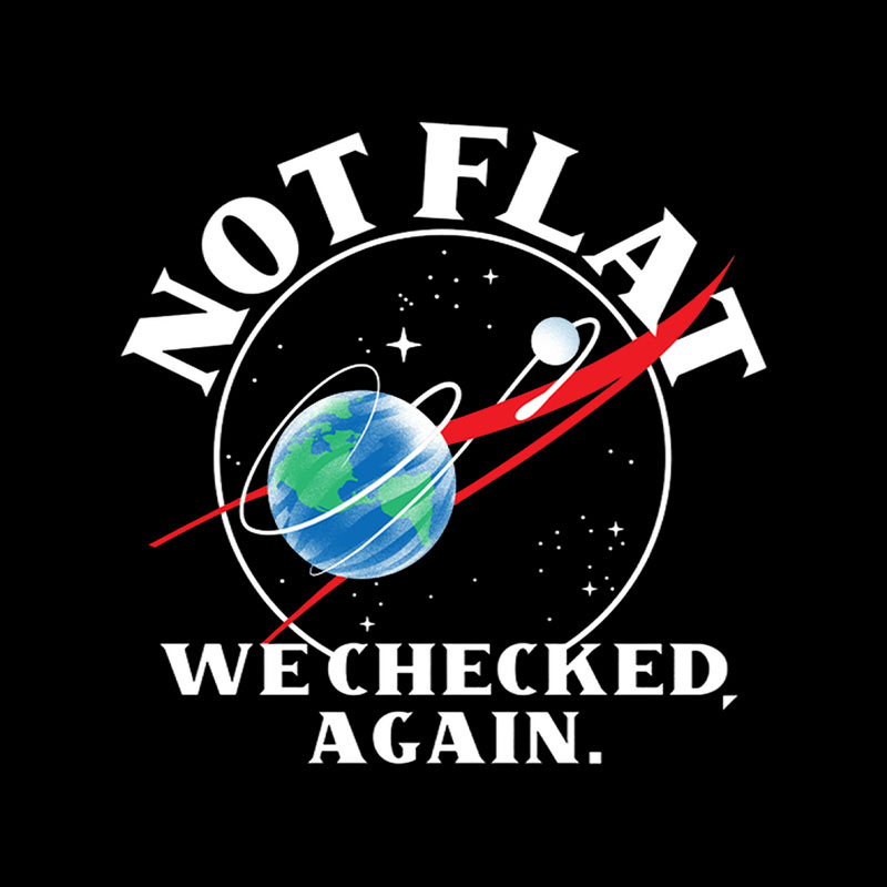 Not Flat We Checked Again Science Playful T-Shirt