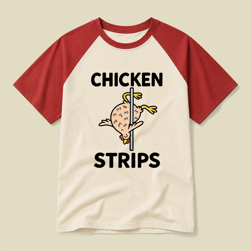 Chicken Strips Meme Raglan T-shirt