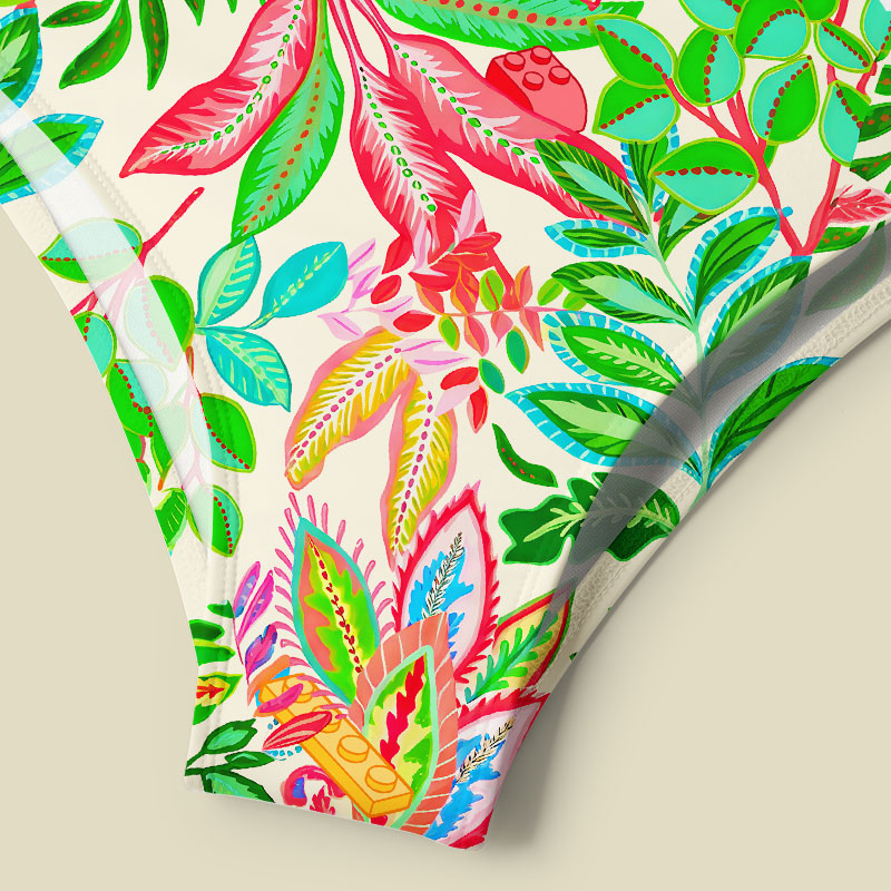 Tropical Blocks Tummy Control One Piece Swimsuit