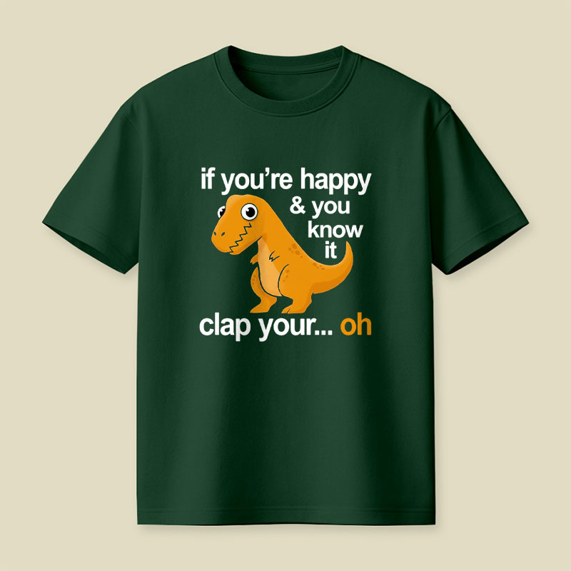 Dino Clap Your Hands Playful T-Rex and Happy Rhymes Playful T-Shirt