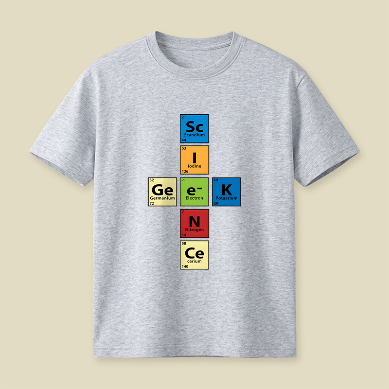 Scigeek Nerd Periodic Table Playful T-Shirt