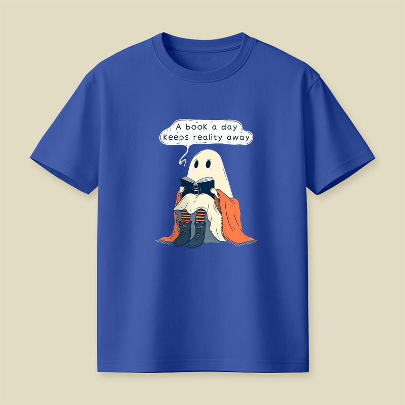 A Book a Day Keeps Reality Away Playful T-Shirt