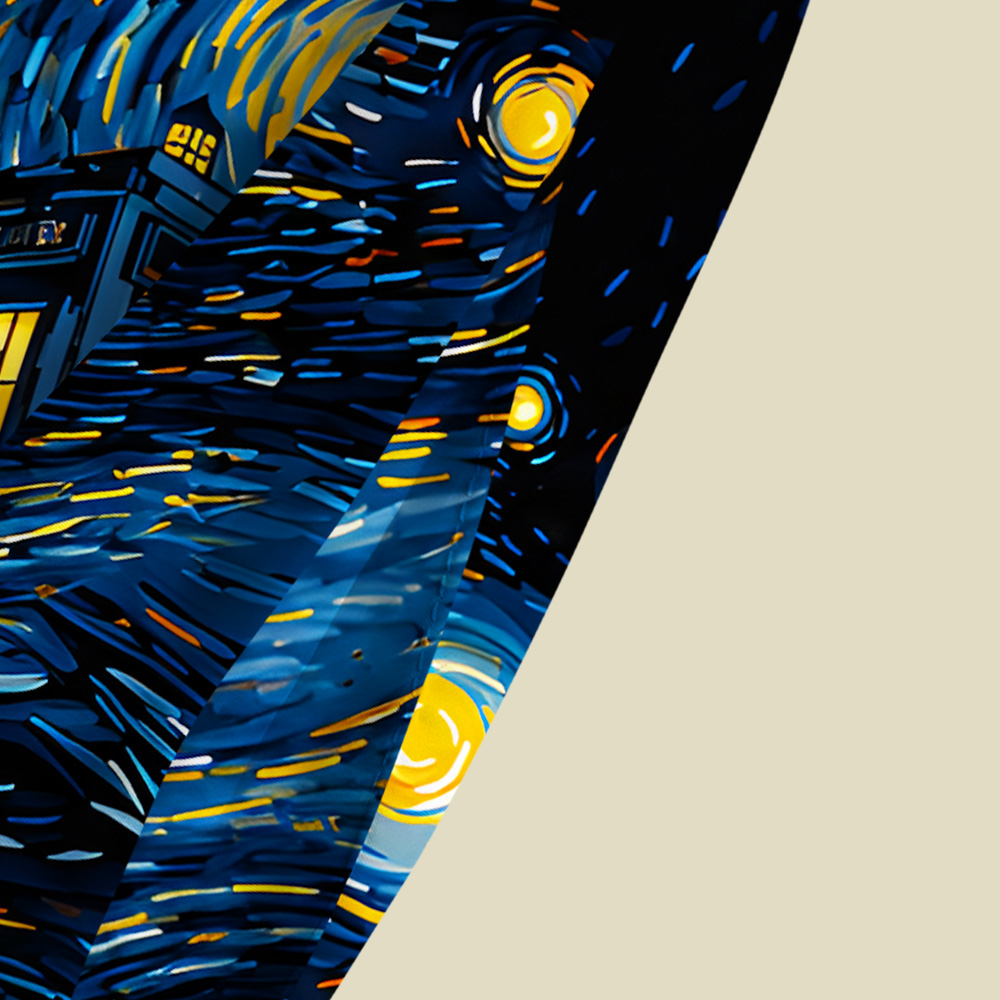 Starry Night Phone Booth Playful Maxi Dress