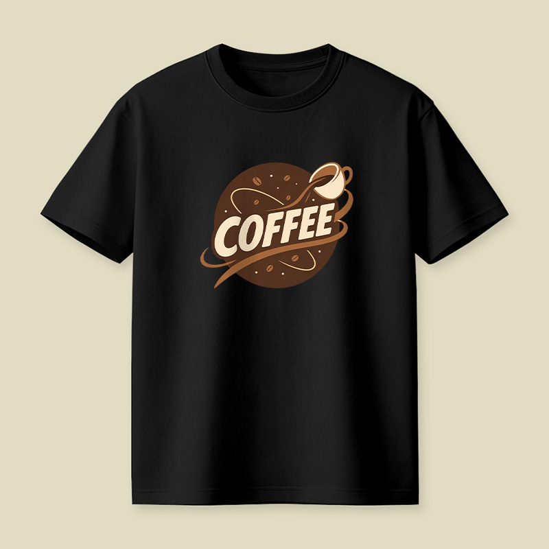 Retro Coffee Logo Playful T-Shirt