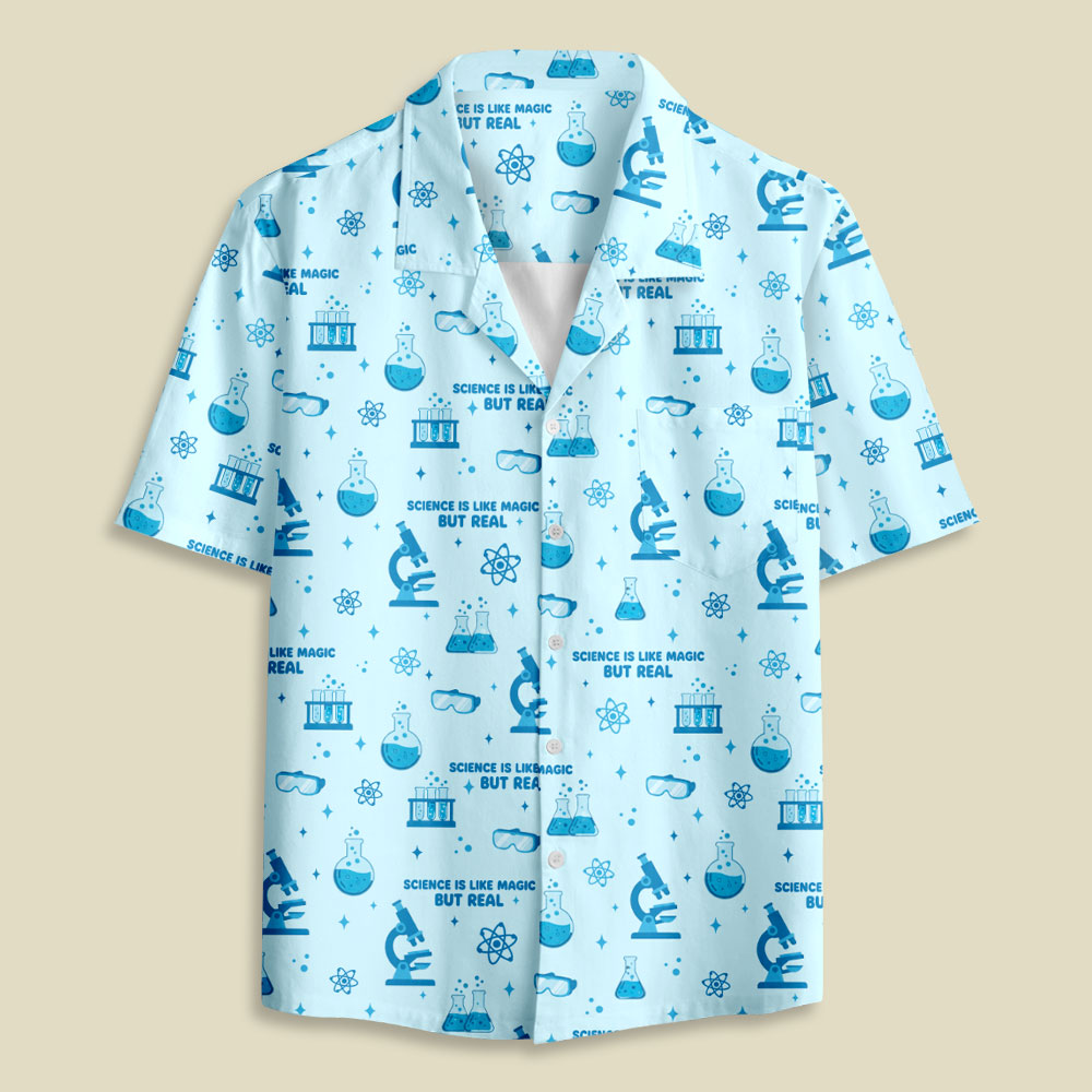 Science Is Like Magic But Real Button Up Pocket Shirt
